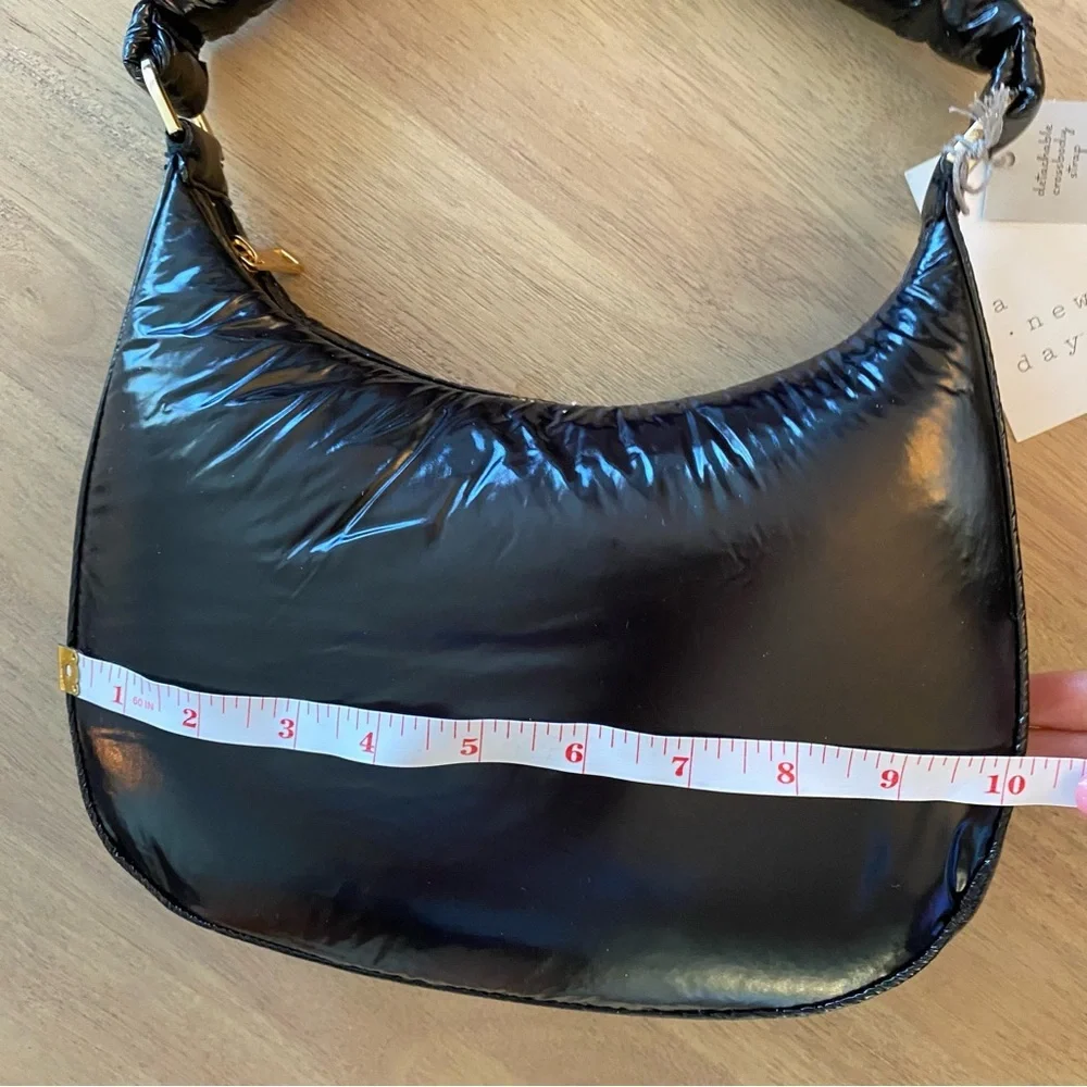 A New Day Black Modern Puffer Hobo Handbag
